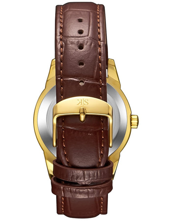 Kenneth Scott Men's Analog Beige Dial Watch - K23030-GLDI