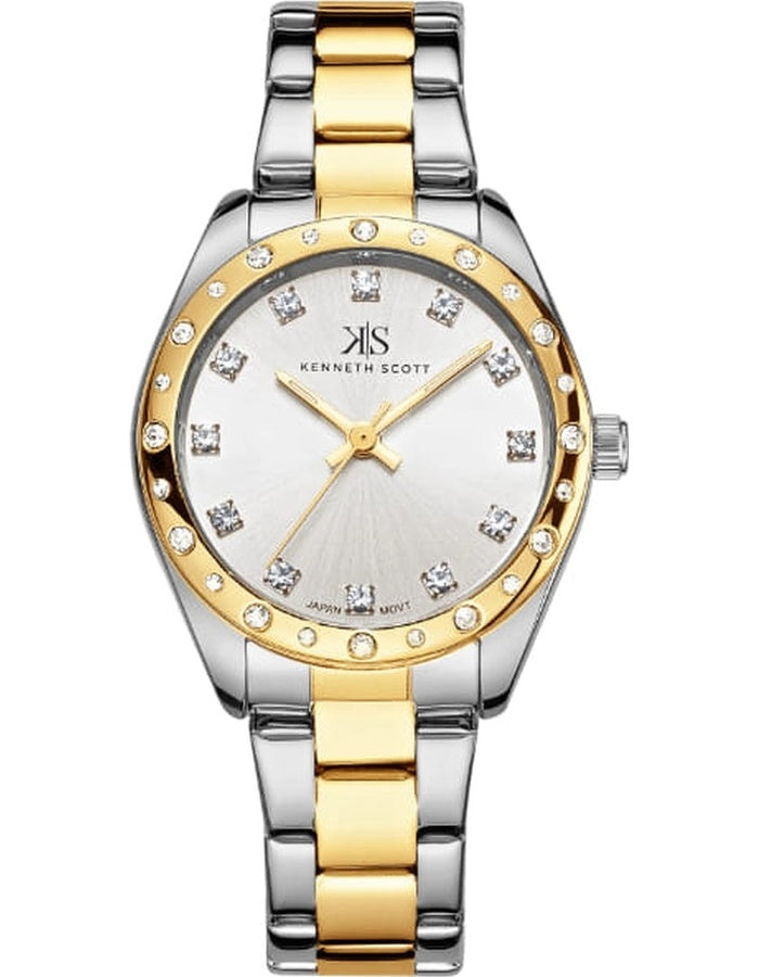 Kenneth Scott Women's Analog White Dial Watch - K24509-TBTW
