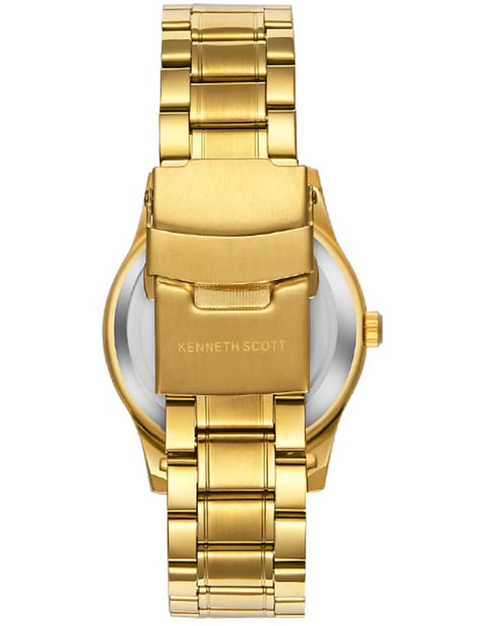 Kenneth Scott Men's Analog Champagne Dial Watch - K23029-GBGC