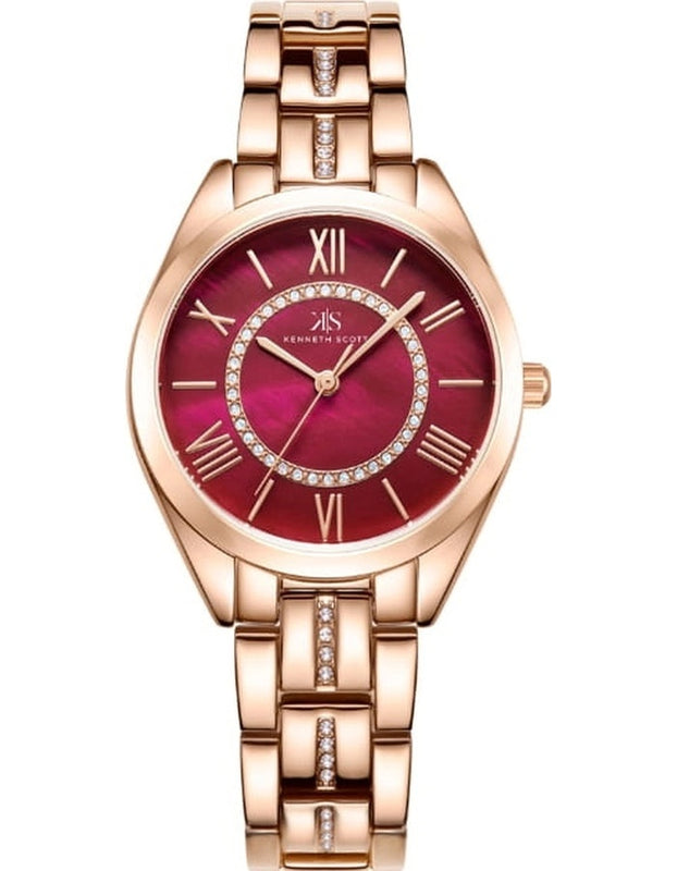 Kenneth Scott Women's Analog Red Dial Watch - K23510-RBKR