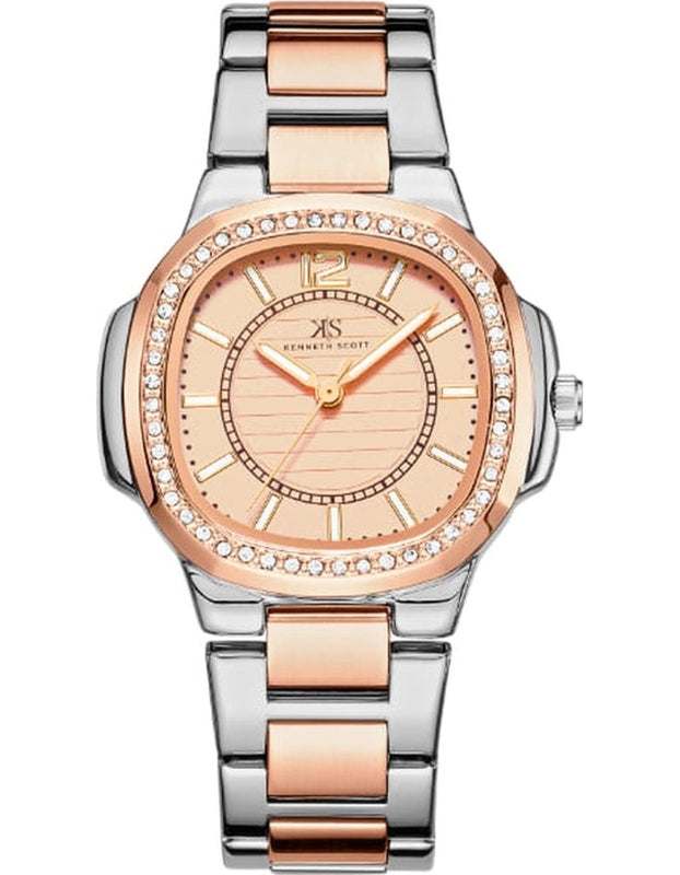 Kenneth Scott Women's Analog Rose Gold Dial Watch - K24507-KBKK
