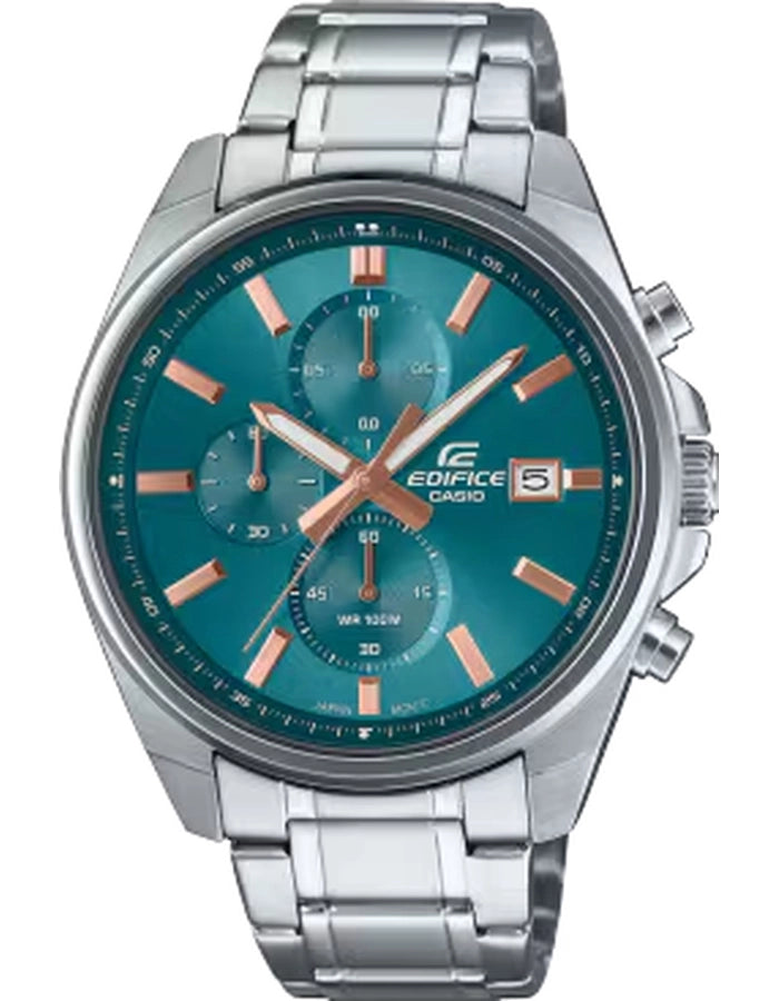 CASIO Men's Chronograph Green Dial Watch - EFV-610DE-2AUDF