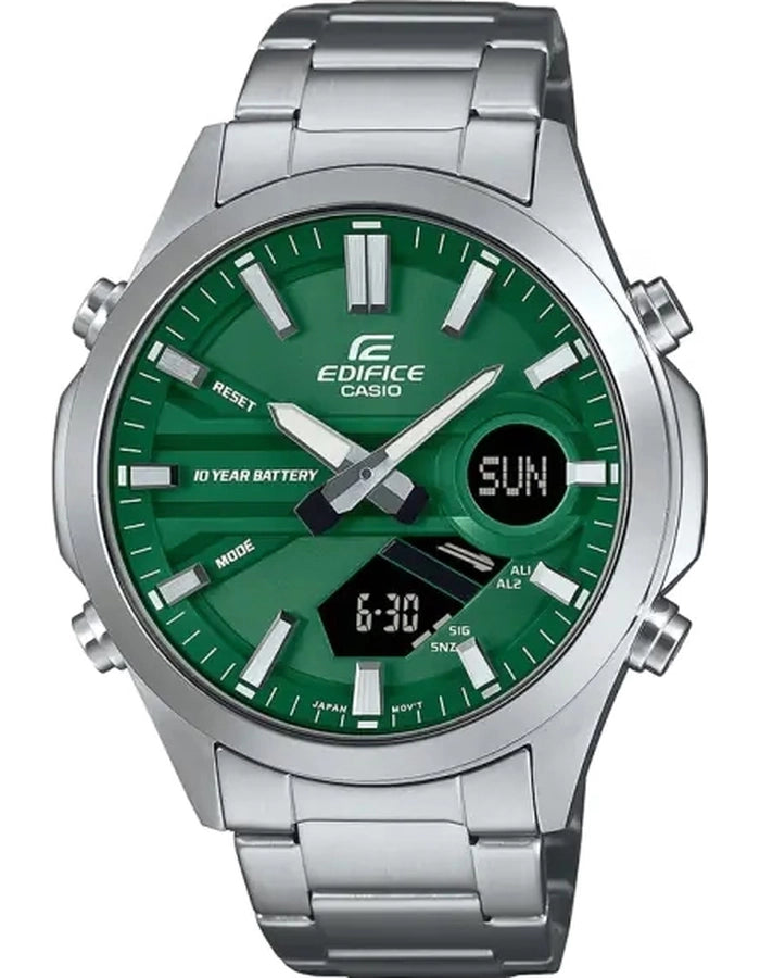 CASIO Men's Analog-Digital Green Dial Watch - EFV-C120D-3ADF
