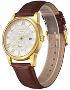 Kenneth Scott Men's Analog Beige Dial Watch - K23030-GLDI
