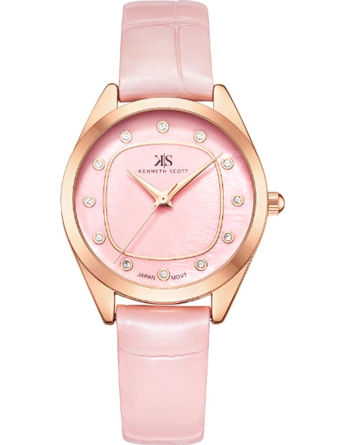 Kenneth Scott Women's Analog Pink Dial Watch - K24508-RLPP