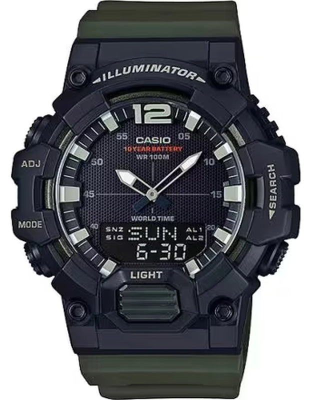 CASIO Men's Analog-Digital Black Dial Watch - HDC-700-3AVDF