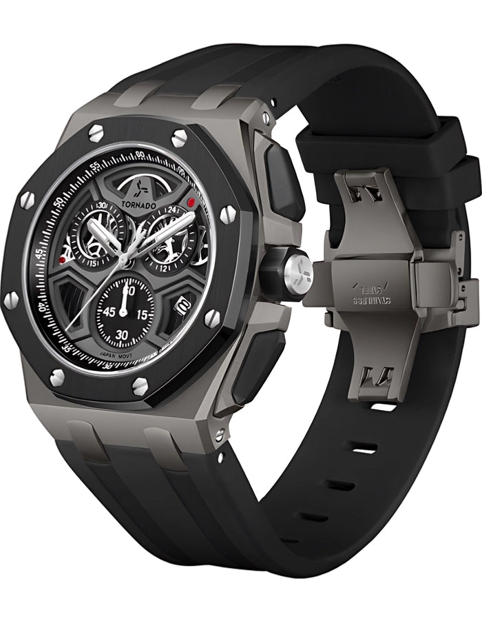 TORNADO LUMINA CHRONOSPHERE Men's Chronograph Gun Metal With Black Dial Watch - T25103-XSBXB