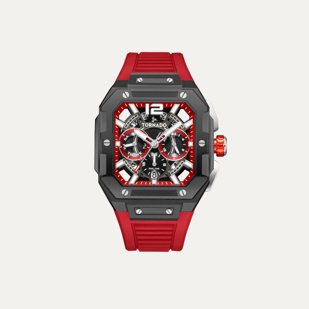 Tornado Xenith Curve Men's Multi Function Red Dial Watch - T26101-XFRR