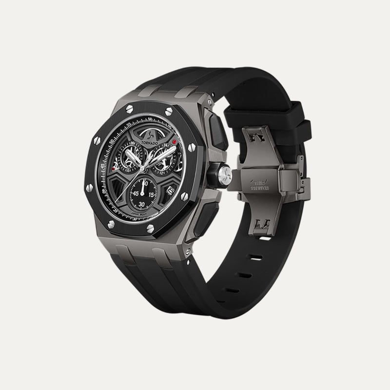 TORNADO LUMINA CHRONOSPHERE Men's Chronograph Gun Metal With Black Dial Watch - T25103-XSBXB