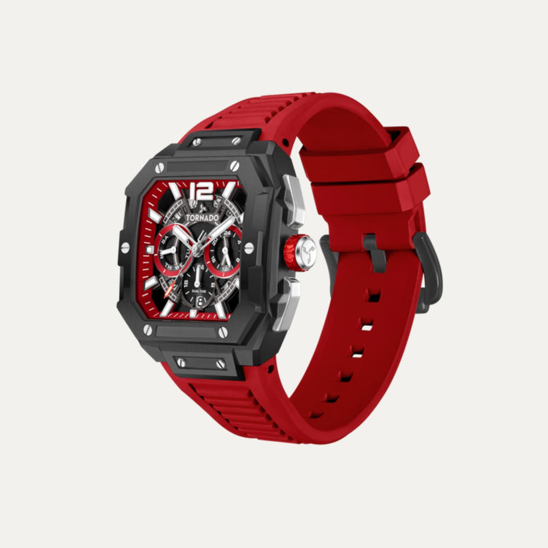 Tornado Xenith Curve Men's Multi Function Red Dial Watch - T26101-XFRR