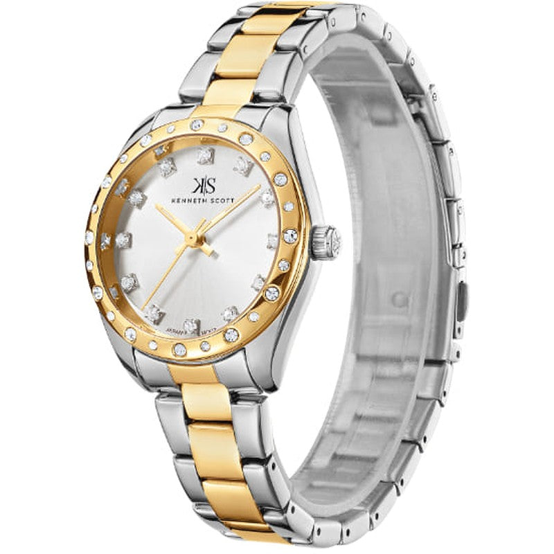 Kenneth Scott Women's Analog White Dial Watch - K24509-TBTW