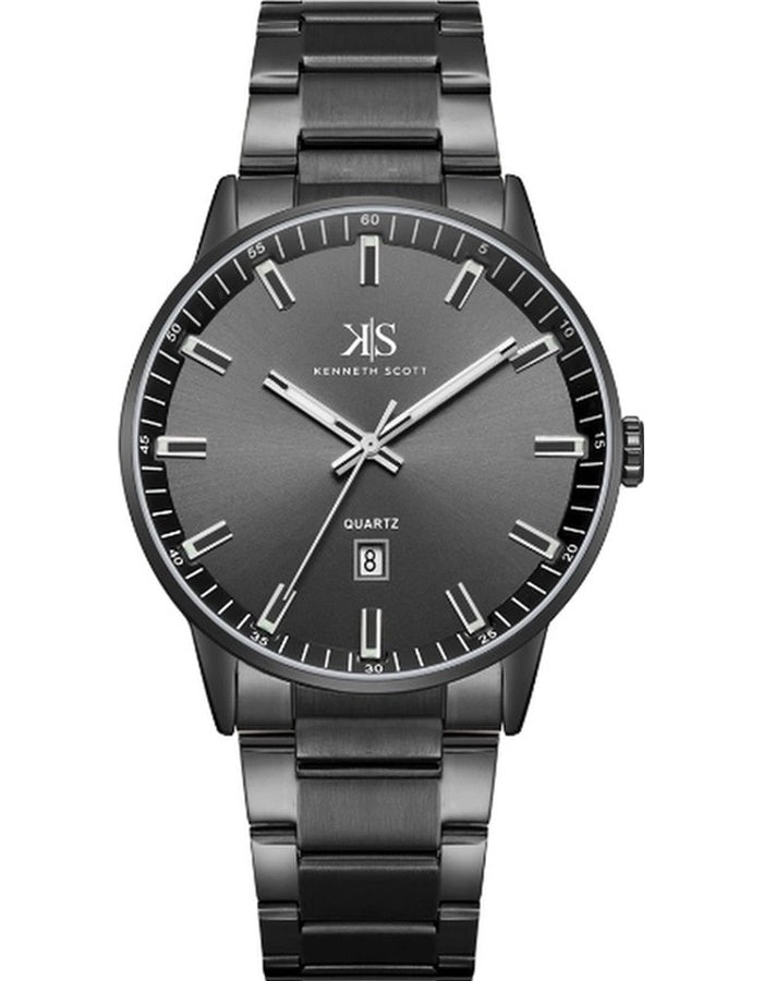 Kenneth Scott Men's Analog Black Dial Watch - K22010-BBBB