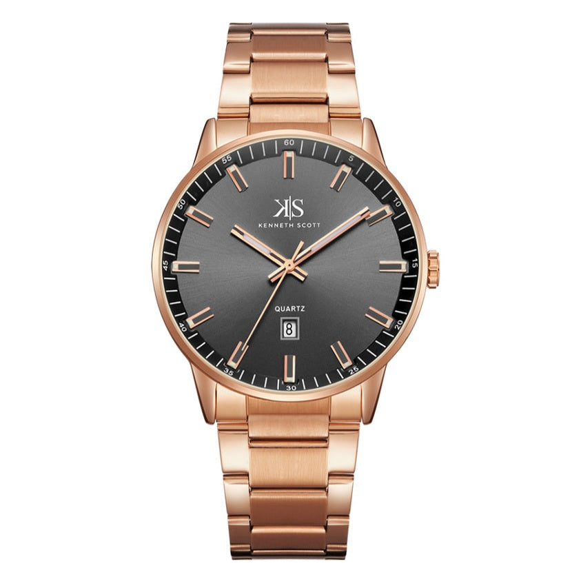 Kenneth Scott Men's Analog Black Dial Watch - K22010-RBKW