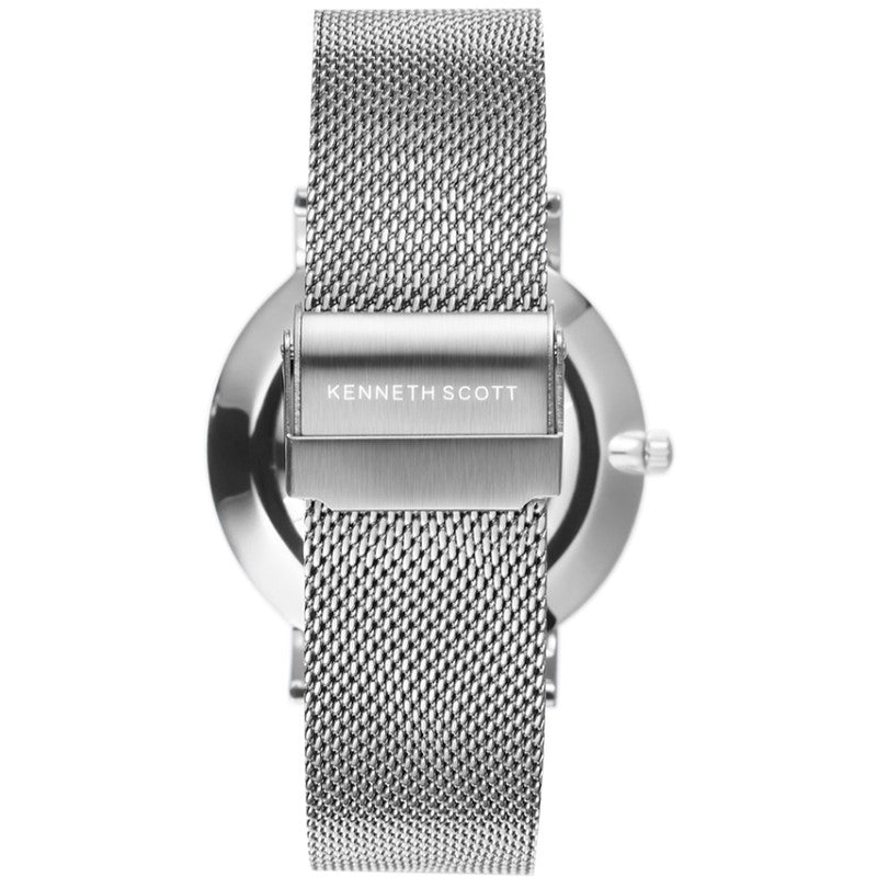 Kenneth Scott Men's Analog Black Dial Watch - K22013-SMSB