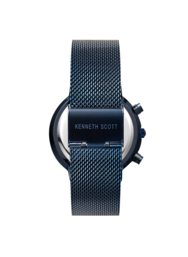 Kenneth Scott Men's Multi Function Blue Dial Watch - K22133-NMNN