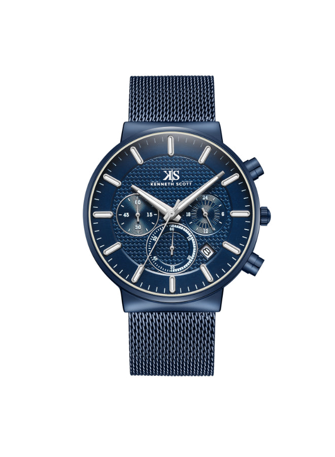 Kenneth Scott Men's Multi Function Blue Dial Watch - K22133-NMNN