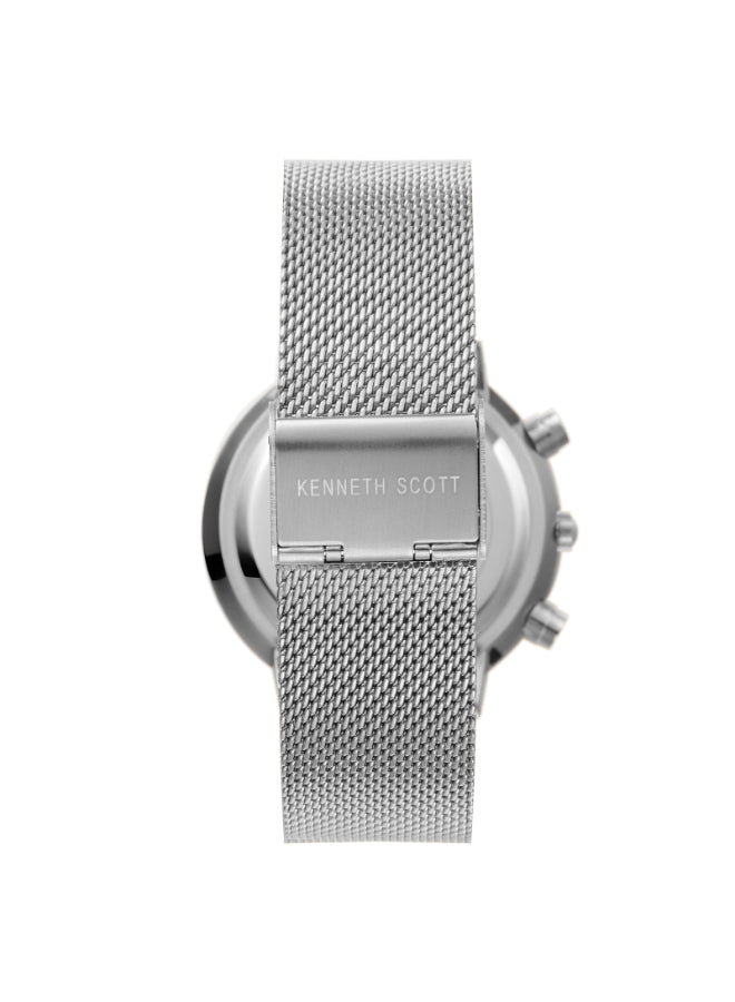 Kenneth Scott Men's Multi Function Black Dial Watch - K22133-SMSB