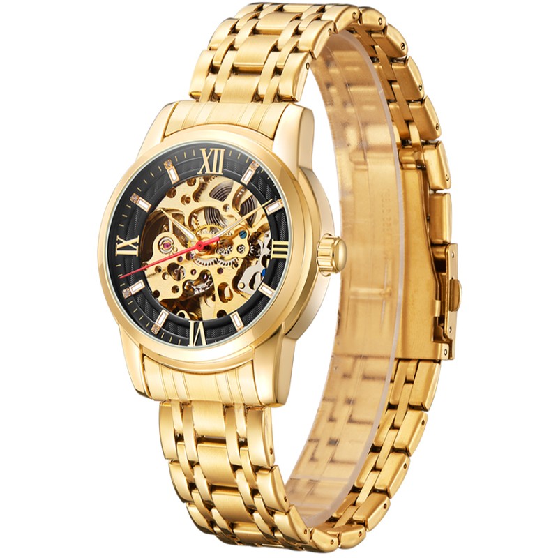 Kenneth Scott Men's Mechanical Black Dial Watch - K22311-GBGB