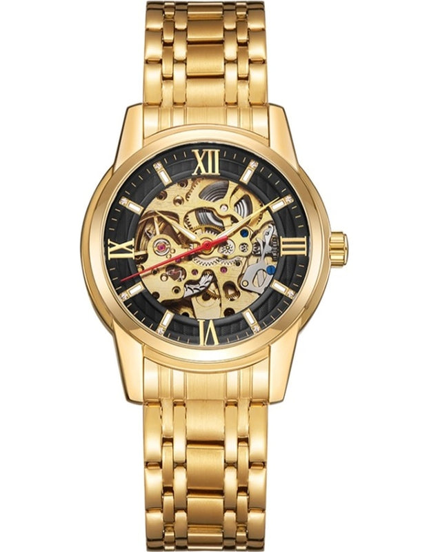 Kenneth Scott Men's Mechanical Black Dial Watch - K22311-GBGB