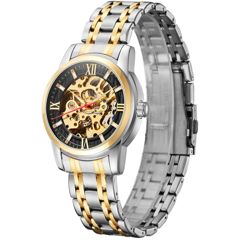 Kenneth Scott Men's Mechanical Black Dial Watch - K22311-TBTB