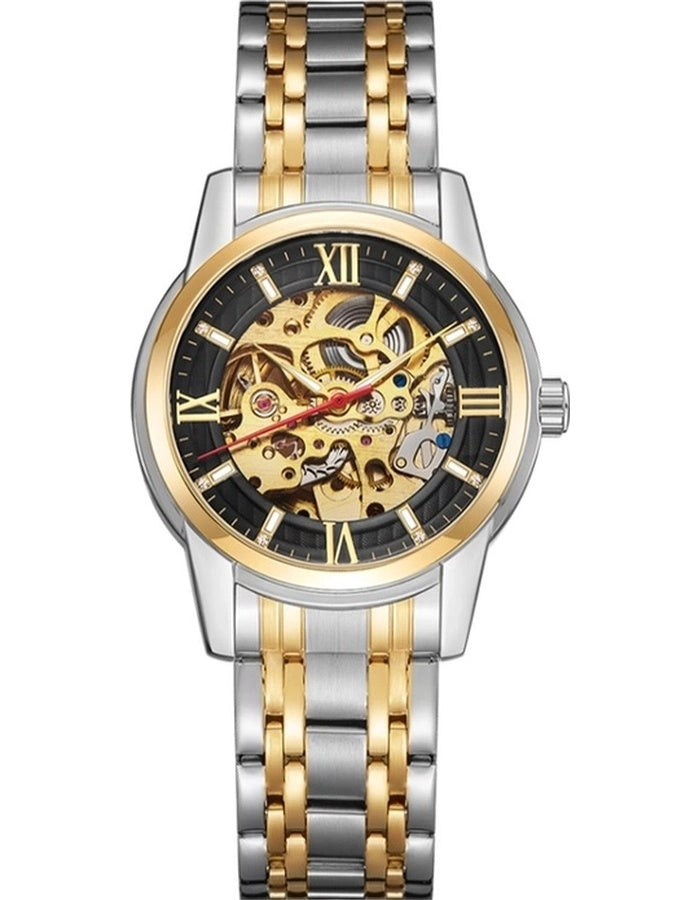 Kenneth Scott Men's Mechanical Black Dial Watch - K22311-TBTB
