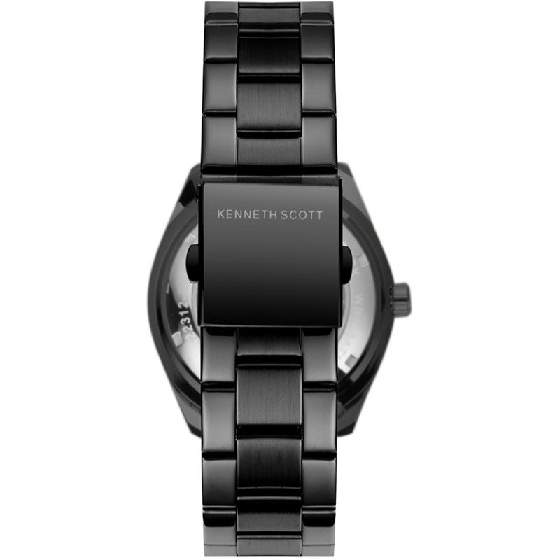 Kenneth Scott Men's Mechanical Black Dial Watch - K22312-BBBB