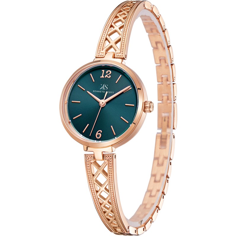 Kenneth Scott Women's Analog Blue Dial Watch - K22518-RBKH