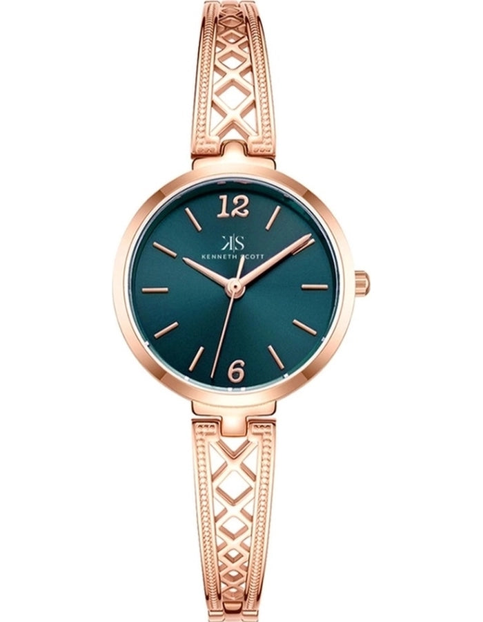 Kenneth Scott Women's Analog Blue Dial Watch - K22518-RBKH