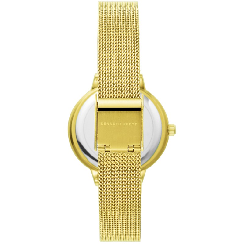 Kenneth Scott Women's Analog Beige Dial Watch - K22519-GMGC