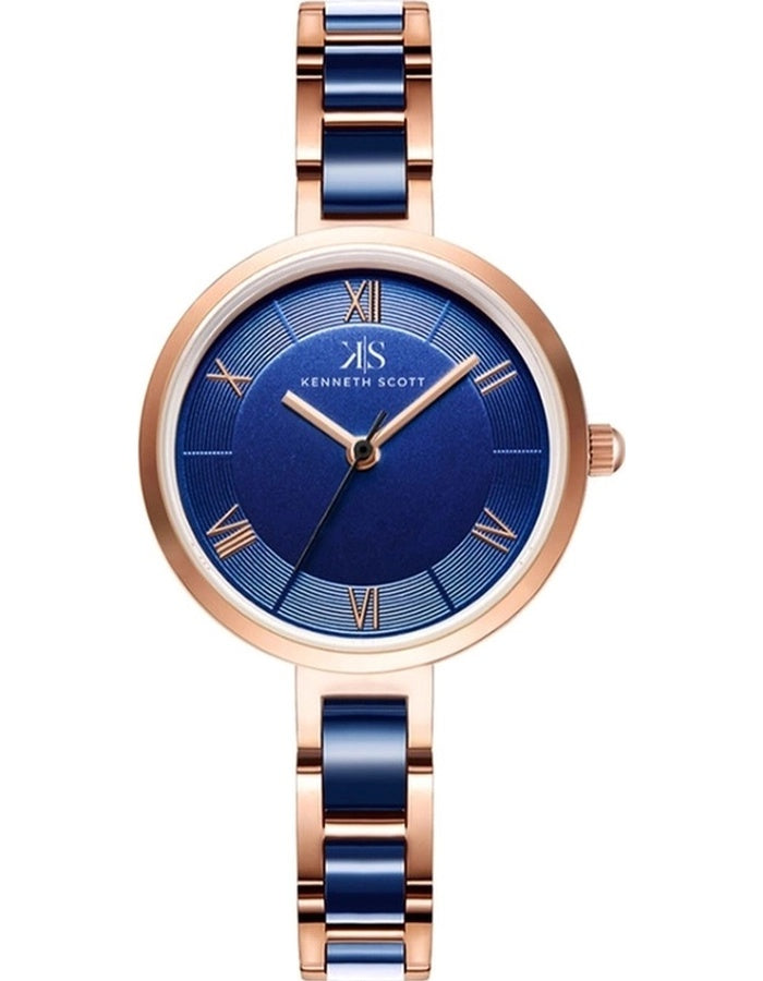 Kenneth Scott Women's Analog Blue Dial Watch - K22521-KCNN