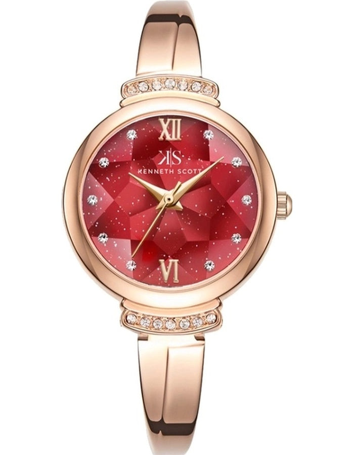 Kenneth Scott Women's Analog Red Dial Watch - K22522-RBKR