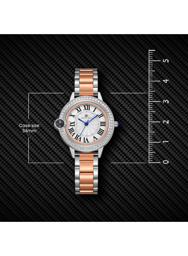 Kenneth Scott Women's Analog White Dial Watch - K22530-KBKW
