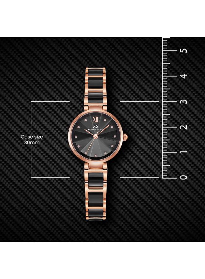 Kenneth Scott Women's Analog Black Dial Watch - K22531-KCBB