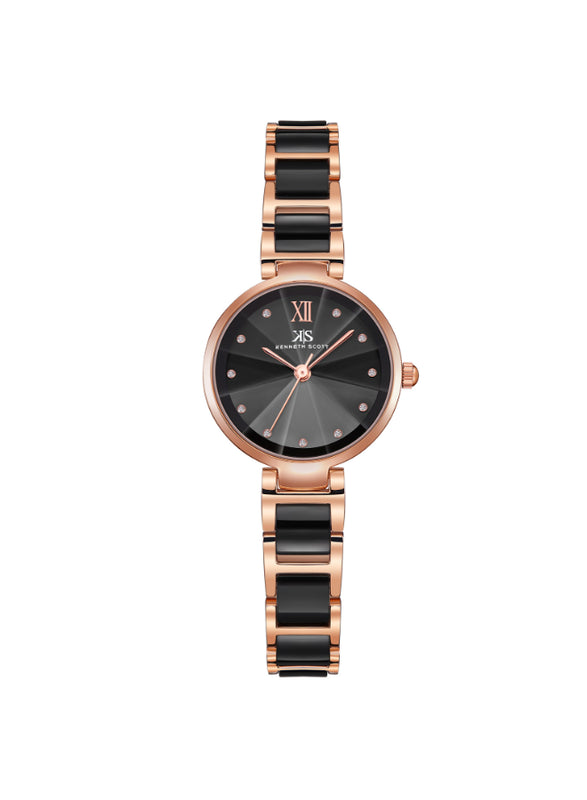 Kenneth Scott Women's Analog Black Dial Watch - K22531-KCBB