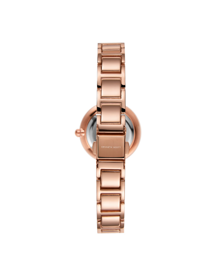ساعة كينيث سكوت النسائية التناظرية ذات المينا الوردية - K22531-KCPK