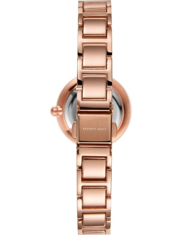 ساعة كينيث سكوت النسائية التناظرية ذات المينا البيضاء - K22531-KCWW