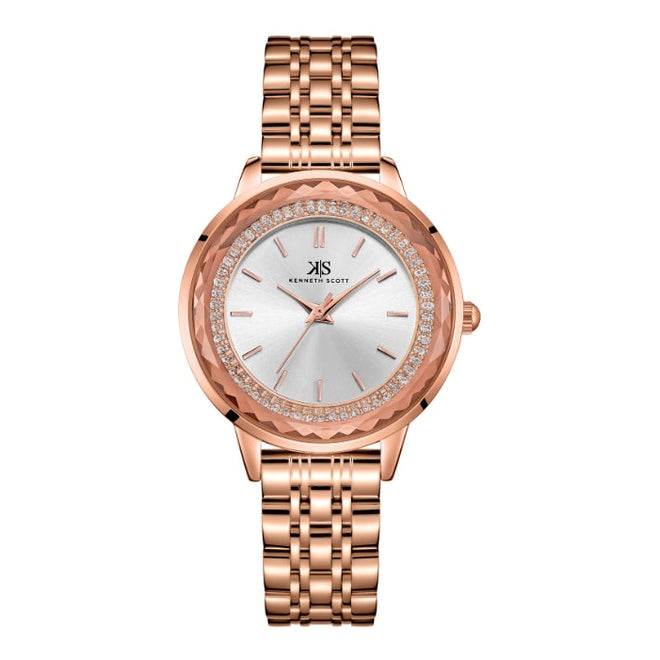 Kenneth Scott Women's Analog White Dial Watch - K22532-RBKW