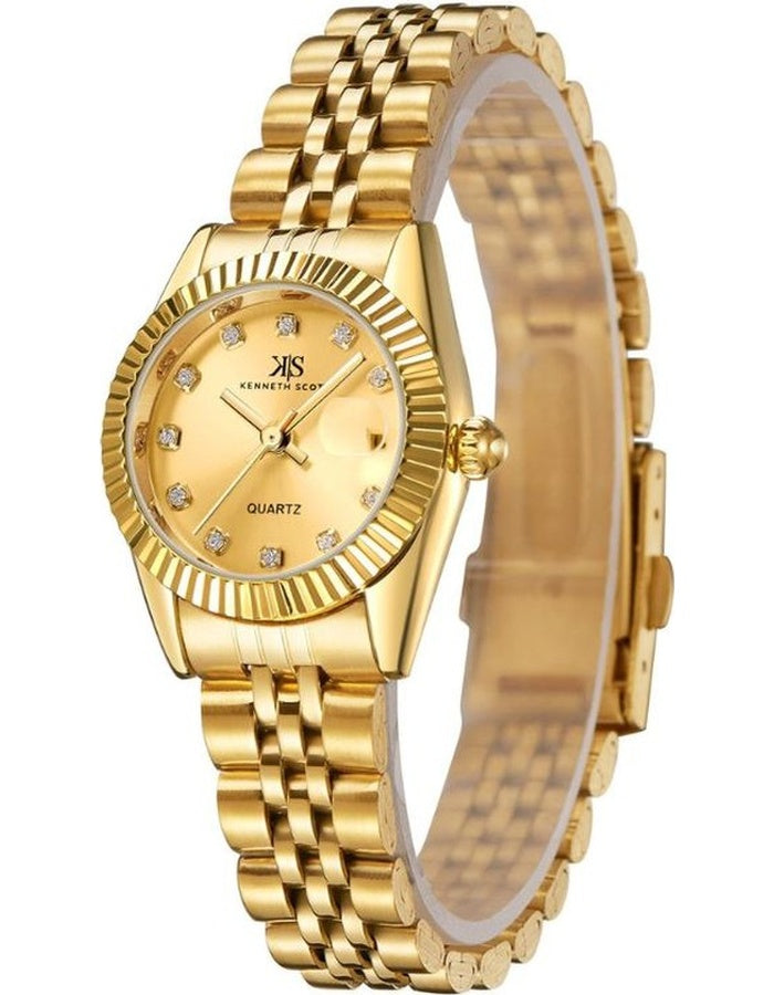 Kenneth Scott Women's Analog Beige Dial Watch - K22536-GBGC