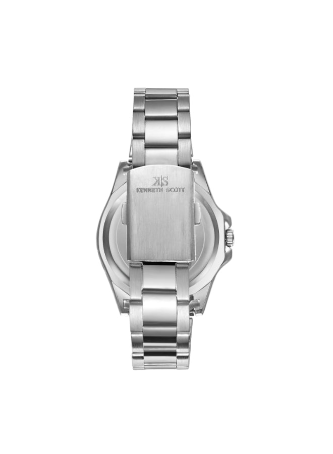 Kenneth Scott Men's Analog Blue Dial Watch - K23022-SBSL