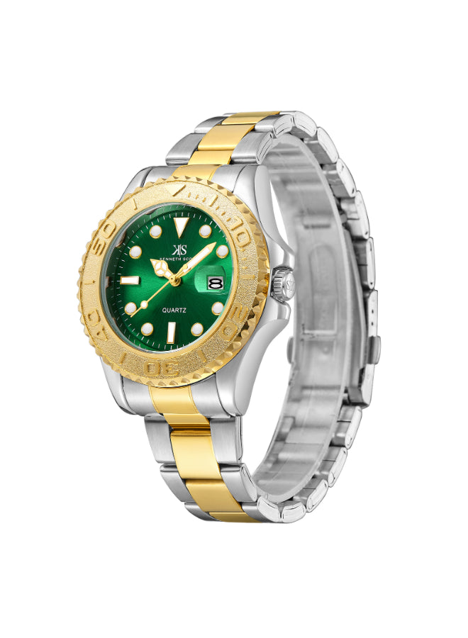 Kenneth Scott Men's Analog Green Dial Watch - K23022-TBTH