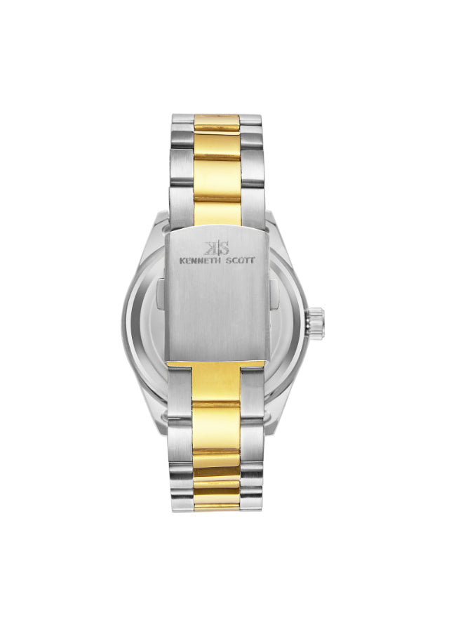 Kenneth Scott Men's Analog Silver Dial Watch - K23024-TBTSB