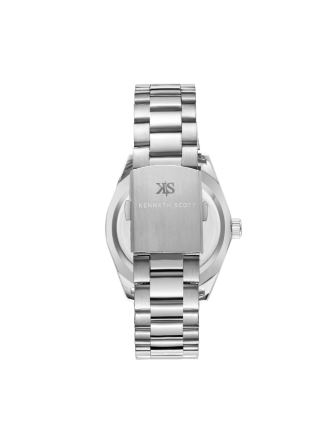 Kenneth Scott Men's Analog White Dial Watch - K23025-SBSW