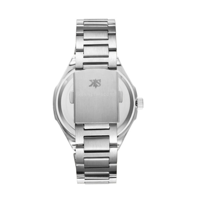 Kenneth Scott Men's Analog White Dial Watch - K23026-SBSW