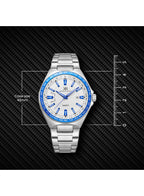 Kenneth Scott Men's Analog White Dial Watch - K23027-SBSWL