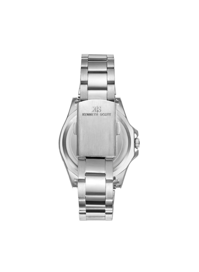 Kenneth Scott Men's Analog White Dial Watch - K23027-SBSWL