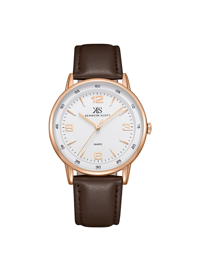 Kenneth Scott Men's Analog White Dial Watch - K23040-RLDW