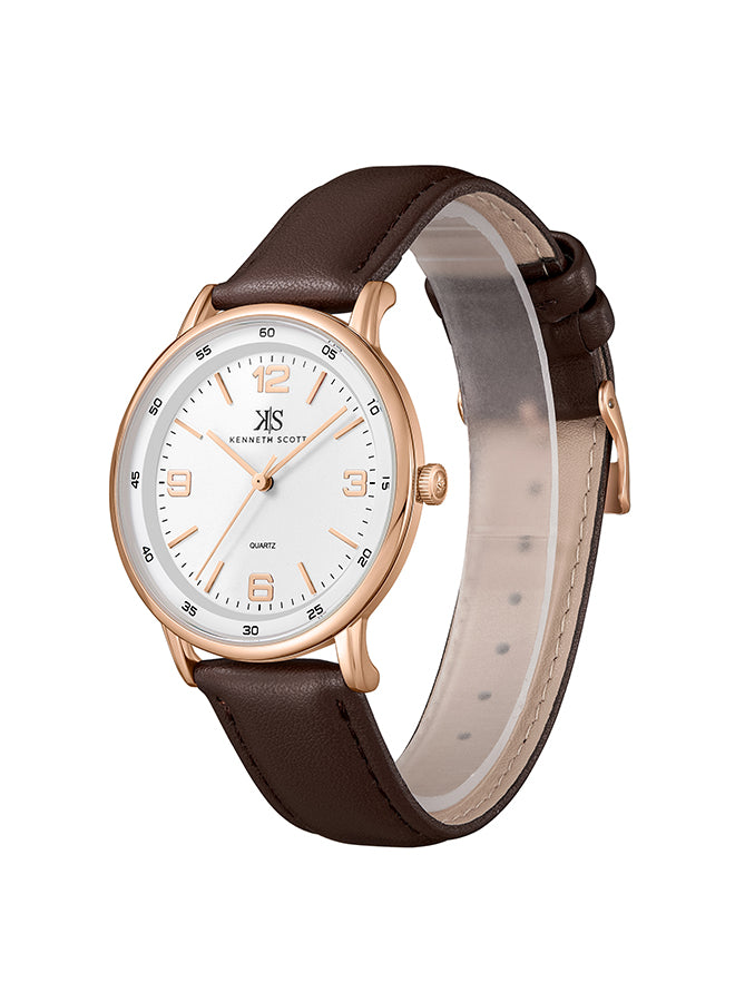 Kenneth Scott Men's Analog White Dial Watch - K23040-RLDW