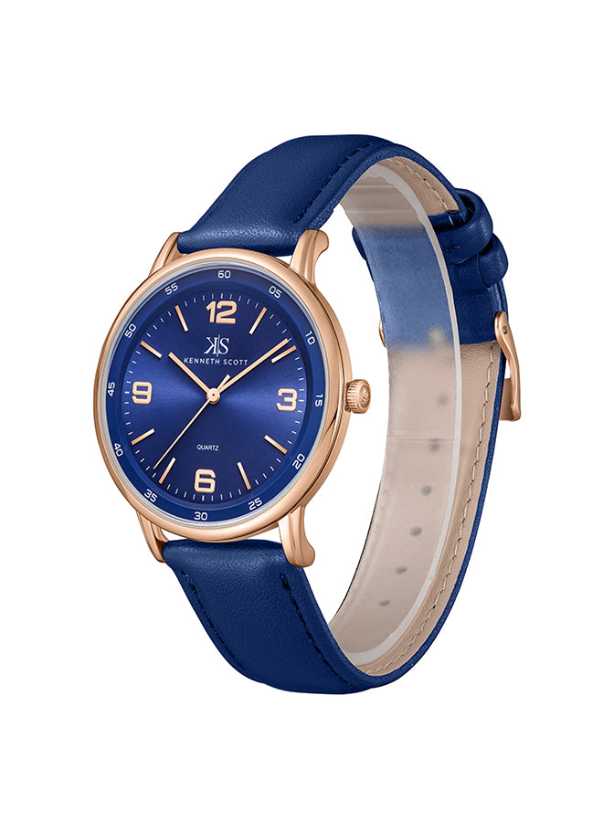 Kenneth Scott Men's Analog Blue Dial Watch - K23040-RLNN