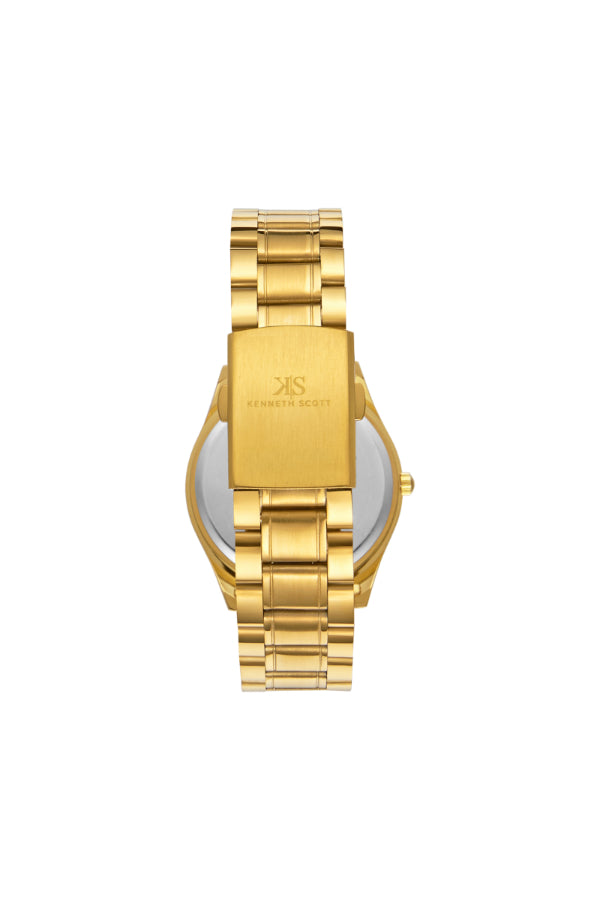 Kenneth Scott Men's Analog Champagne Dial Watch - K23052-GBGC