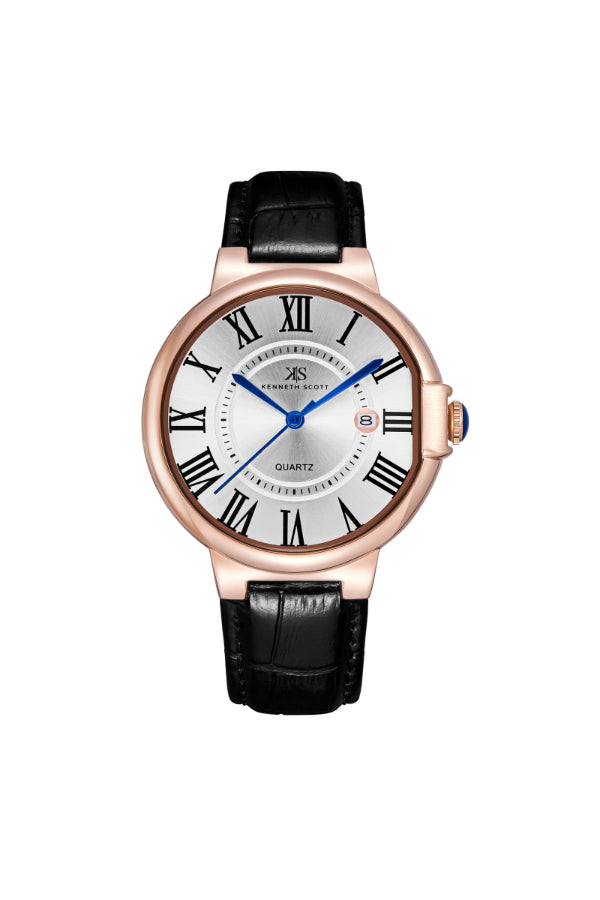 Kenneth Scott Men's Analog White Dial Watch - K23053-RLBW